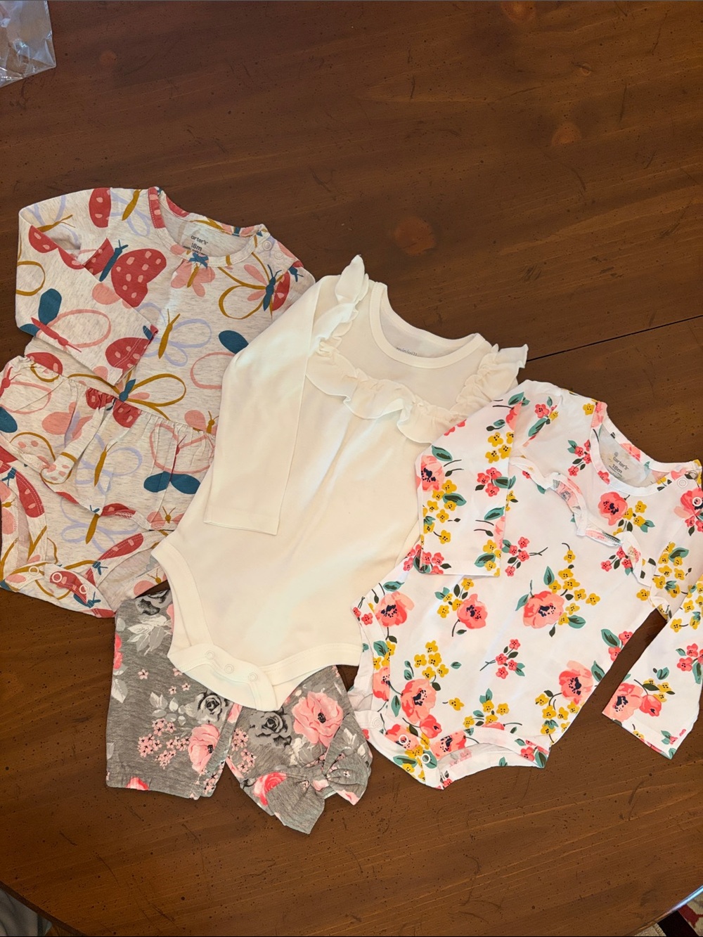 Carter’s Floral & Butterfly Baby Bodysuit Set - 18M